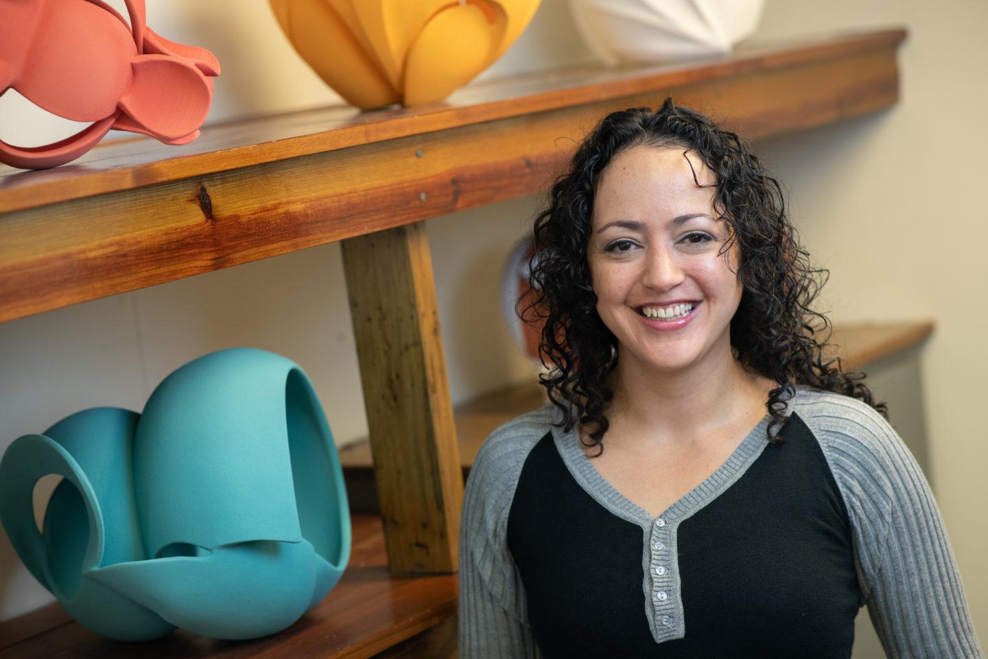 Kira Enriquez Loya has always been passionate about ceramics. Now serving as chair of the Department of Art and Design, Loya inspires students to better understand how they can bring their personal experiences into their art.